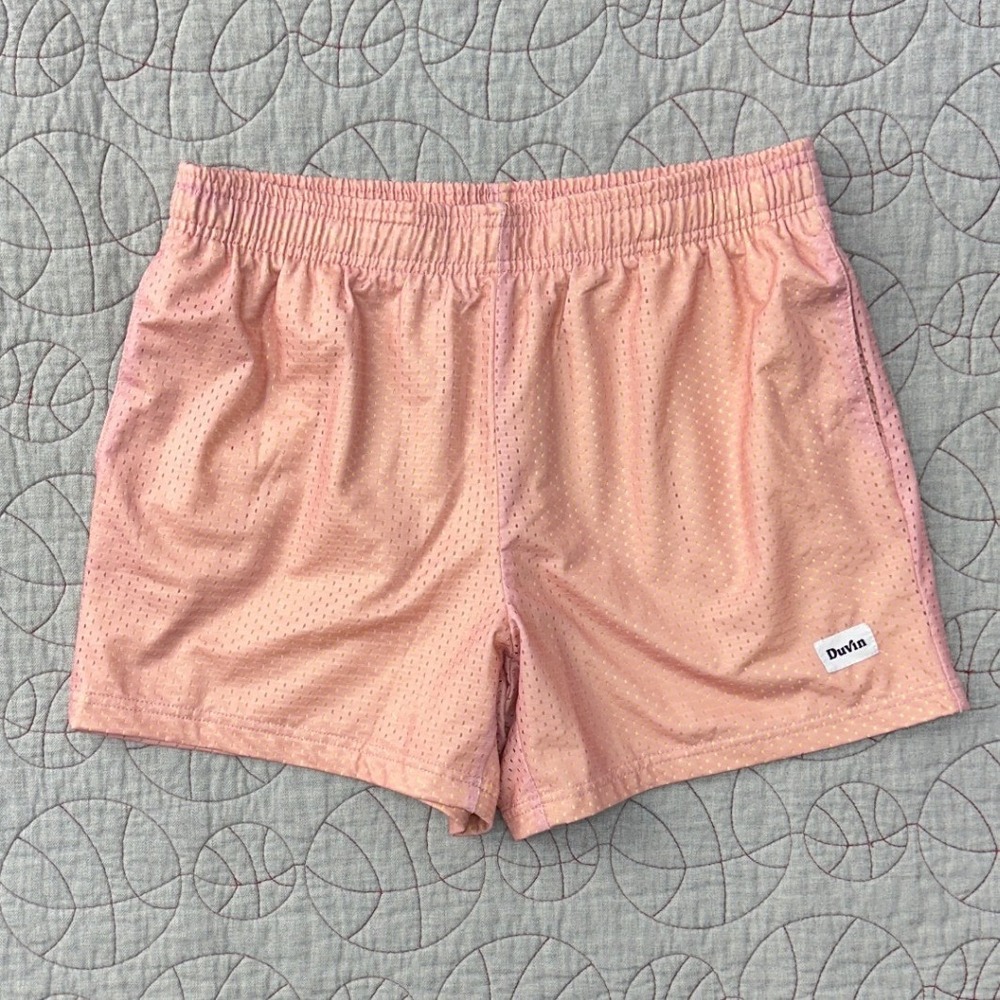 Duvin Design Co Mesh Lounge Lined Shorts Pink Elastic Waist / Mens Small